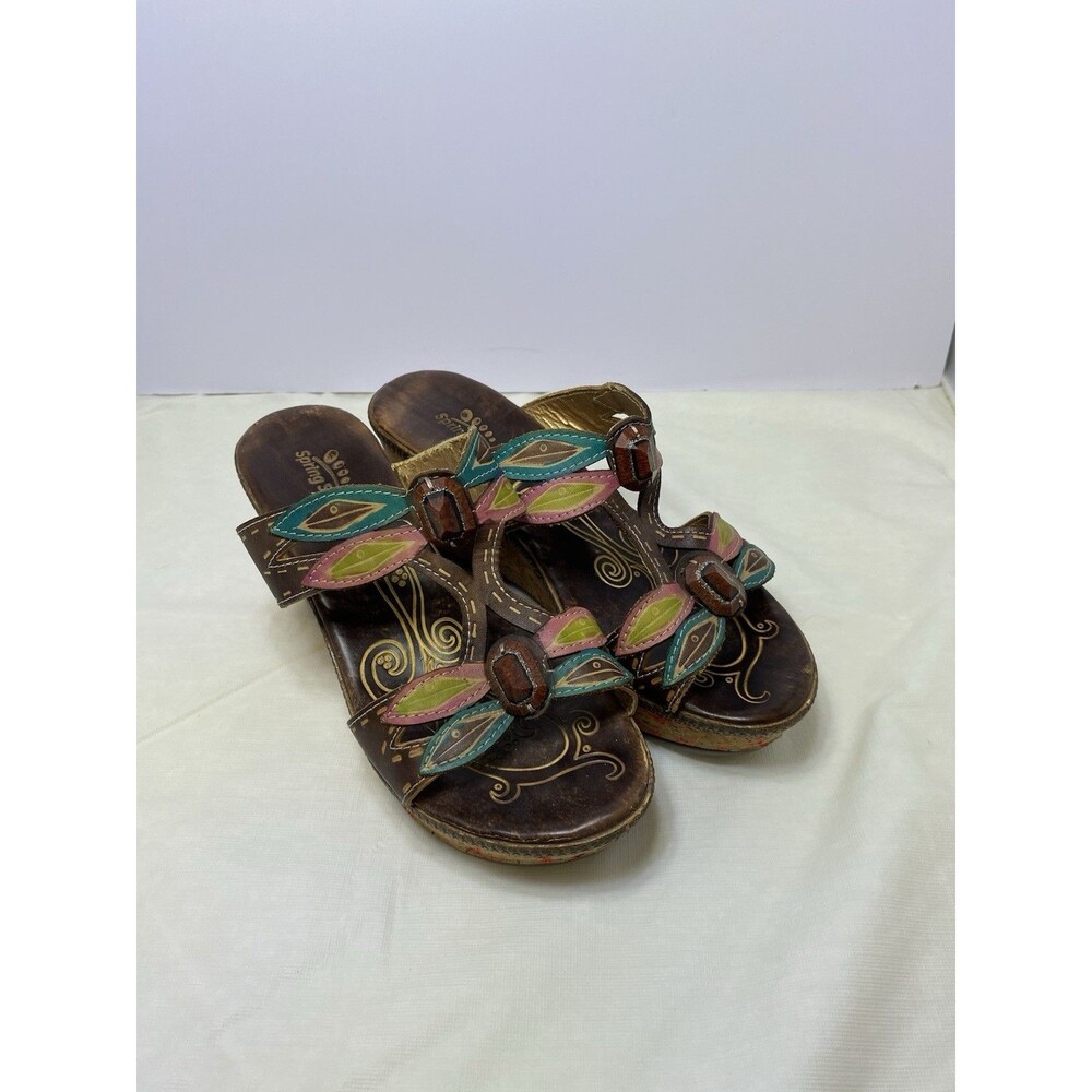 Spring Step Bonita Women's Floral Wedge Sandal, Size 38 EU